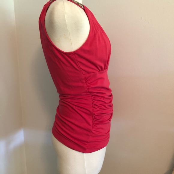 WHBM Salmon beaded halter, ruched sides - Picture 3 of 9